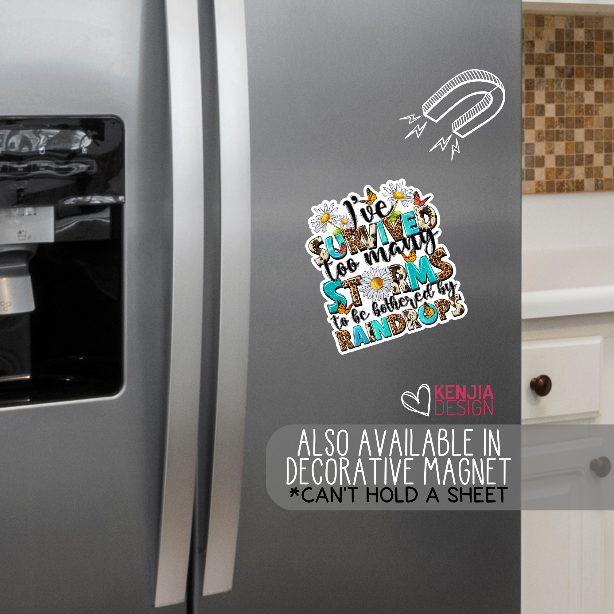 Kenjia Design - Venta al por mayor Pegatina - Pegatinas «He sobrevivido a demasiadas tormentas»6