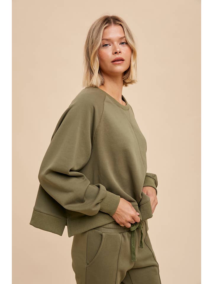 In Loom - Wholesale Sweatshirt - Women's - GARMENT WASHED RAGLAN PULLOVER SWEATSHIRT11