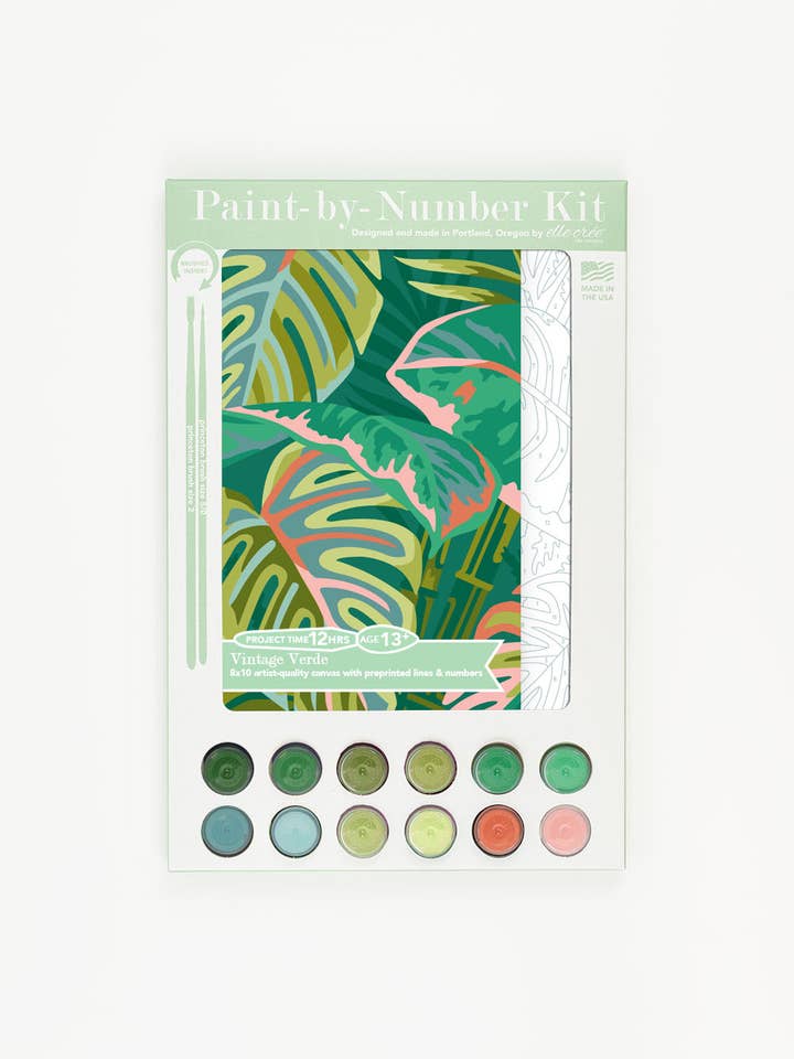 Vintage Verde Paint-by-Number Kit for wholesale by Elle Crée (She Creates)