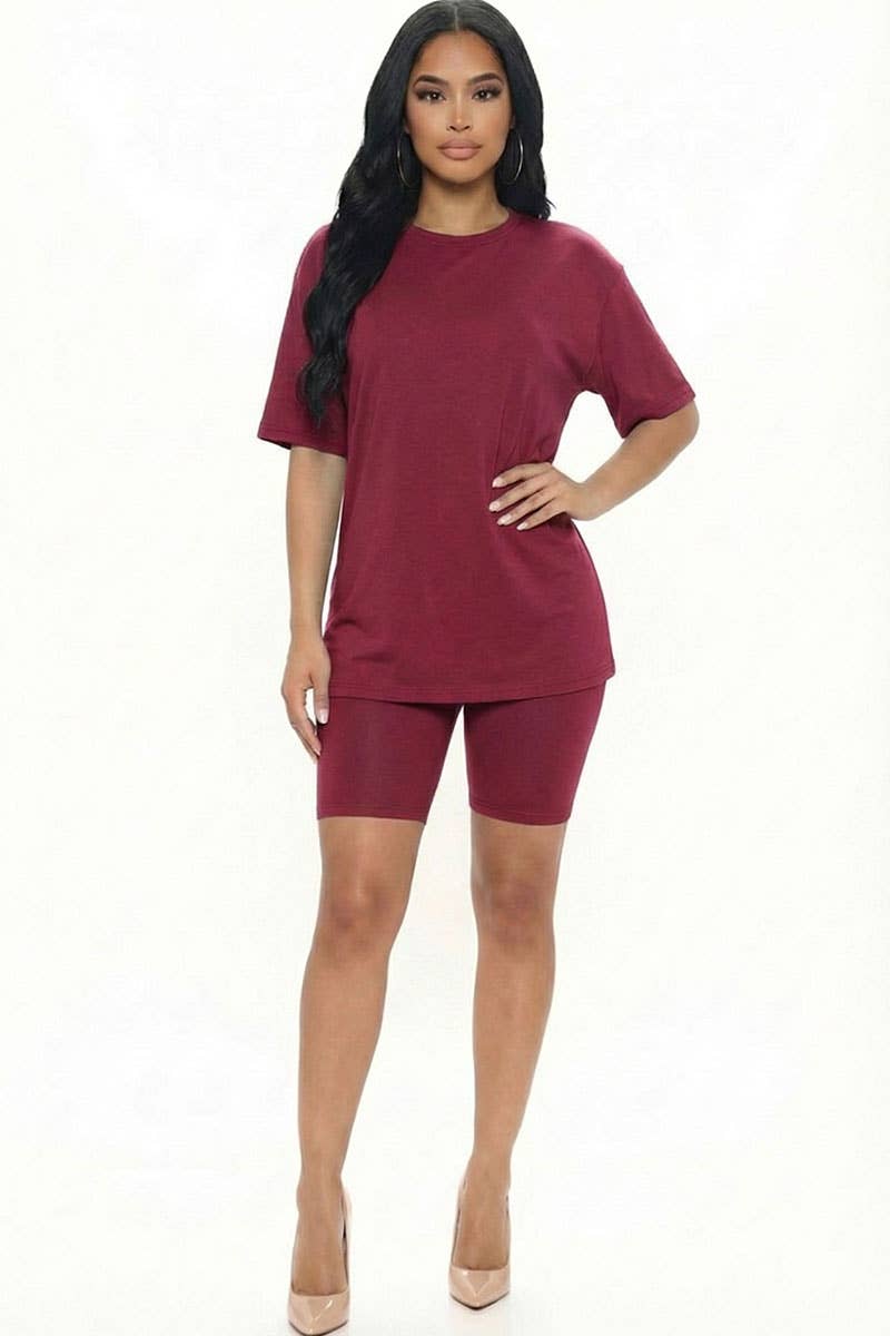 CAPELLA APPAREL - Wholesale Activewear Set - Women's - Loose Fit Top & Bike Shorts Set11