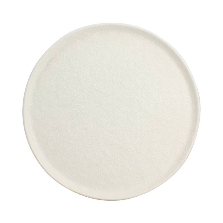Snowstack plate 27cm in matte white stoneware for wholesale by Ogo living