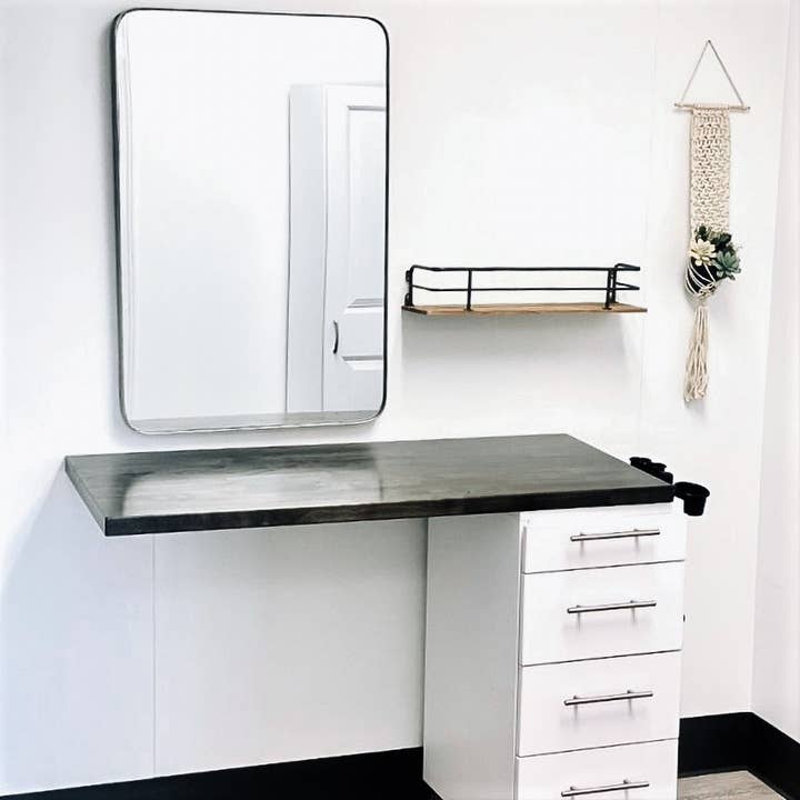 Frame My Mirror, LLC - Wholesale Wall Mirror - Highland Nickel Rounded Corner Framed Mirror