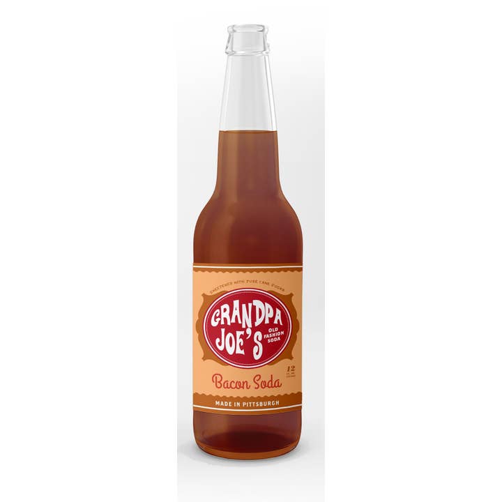 Grandpa Joe's Candy Shop - Wholesale Soda/Carbonated Drink - Grandpa Joe's Bacon Soda, 12oz Glass Bottle 12ct