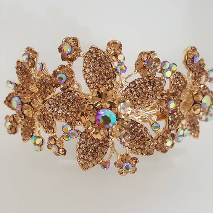 Woman Hair Accessories Maha Rhinestone Large Barrette for wholesale by Double Accent