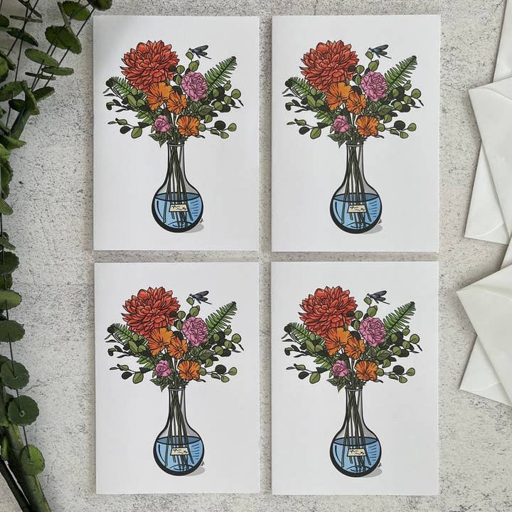 Ensemble de cartes de voeux florales, cartes de vœux scientifiques pour la vente par Everyday H2O