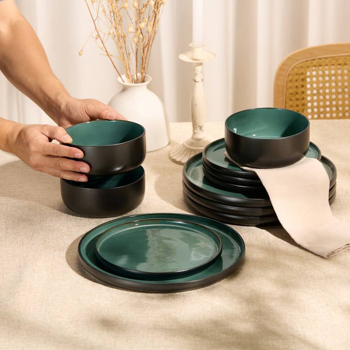 Kook - Wholesale Dinnerware Set - Kook Ceramic Dinnerware Set, 12 Piece, Somerset Collection12