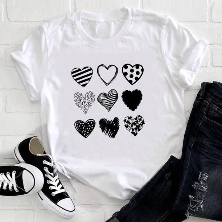 FurDecoration - Wholesale Screen printed t-shirt – Women′s - Relaxed Fit Printed Round Neck T-Shirt