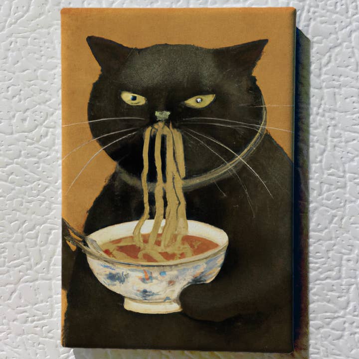 The Wolfshop - Wholesale Magnet - Magnet - Black Noodle Cat