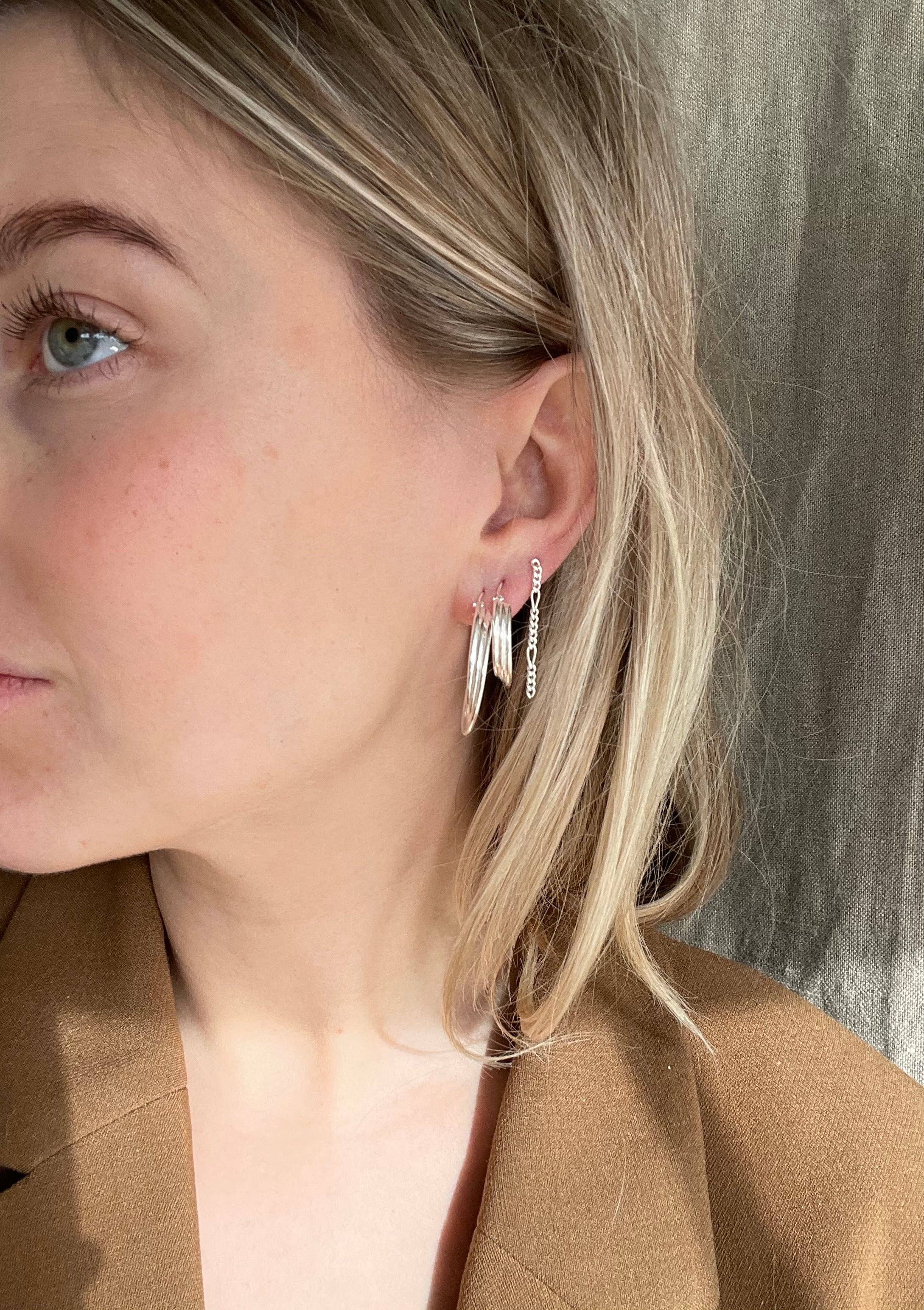 XZOTA - Wholesale Hoop Earrings - Earrings - Spiral hoop big - Silver1