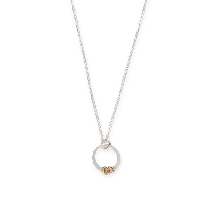 Colar Mini Sparky Stitch Tiny Circle Drop Gold Wire Wrap por atacado de Freshie & Zero