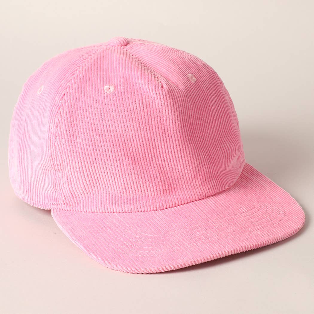 Fashion City – wholesale Baseball cap – Women's – Plain Corduroy Flat Brim Snapback Cap Baseball Hat21