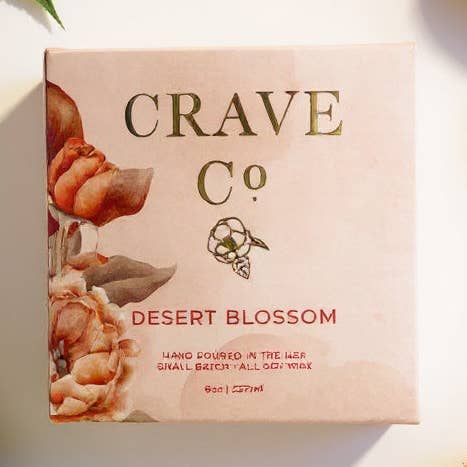 Candela in Scatola Fiori del Deserto per la vendita all'ingrosso da parte di Crave Candle Co. LLC
