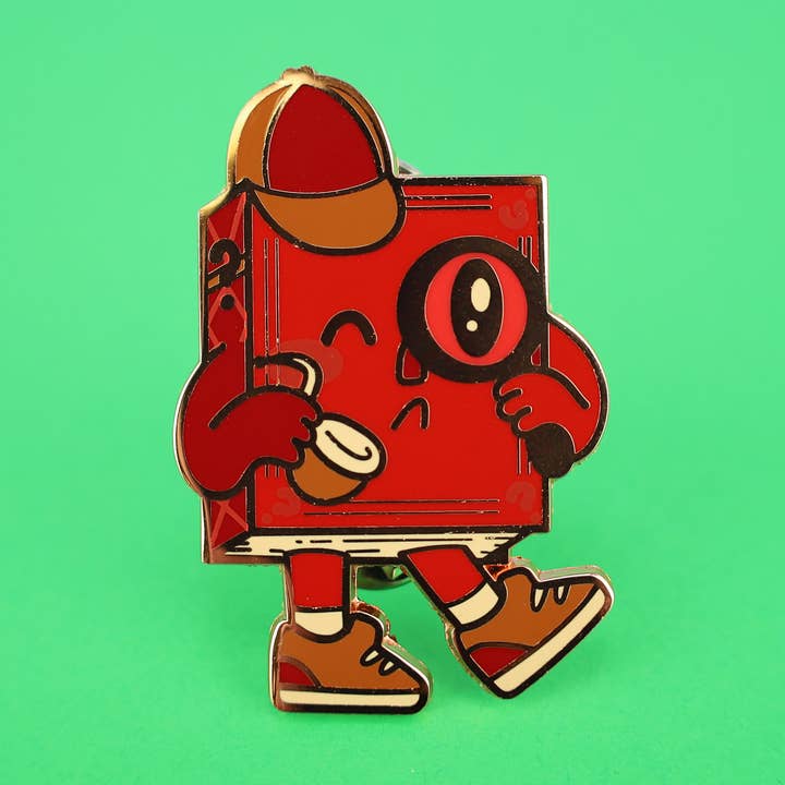 Spilla smaltata per amanti dei libri misteriosi, regalo letterario per la vendita all'ingrosso da parte di Turtle's Soup