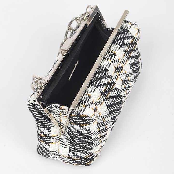 3AM BY H&D ACCESSORIES - Wholesale Clutch Bag - Women's - Tweed Plaid Hard Case Clutch1