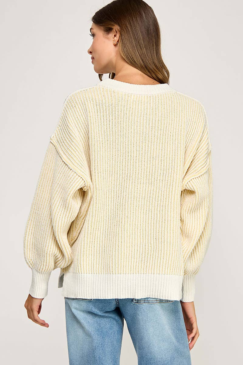 Miss Love - Wholesale Knit Sweater - Women's - Super Soft Strip Sweater30