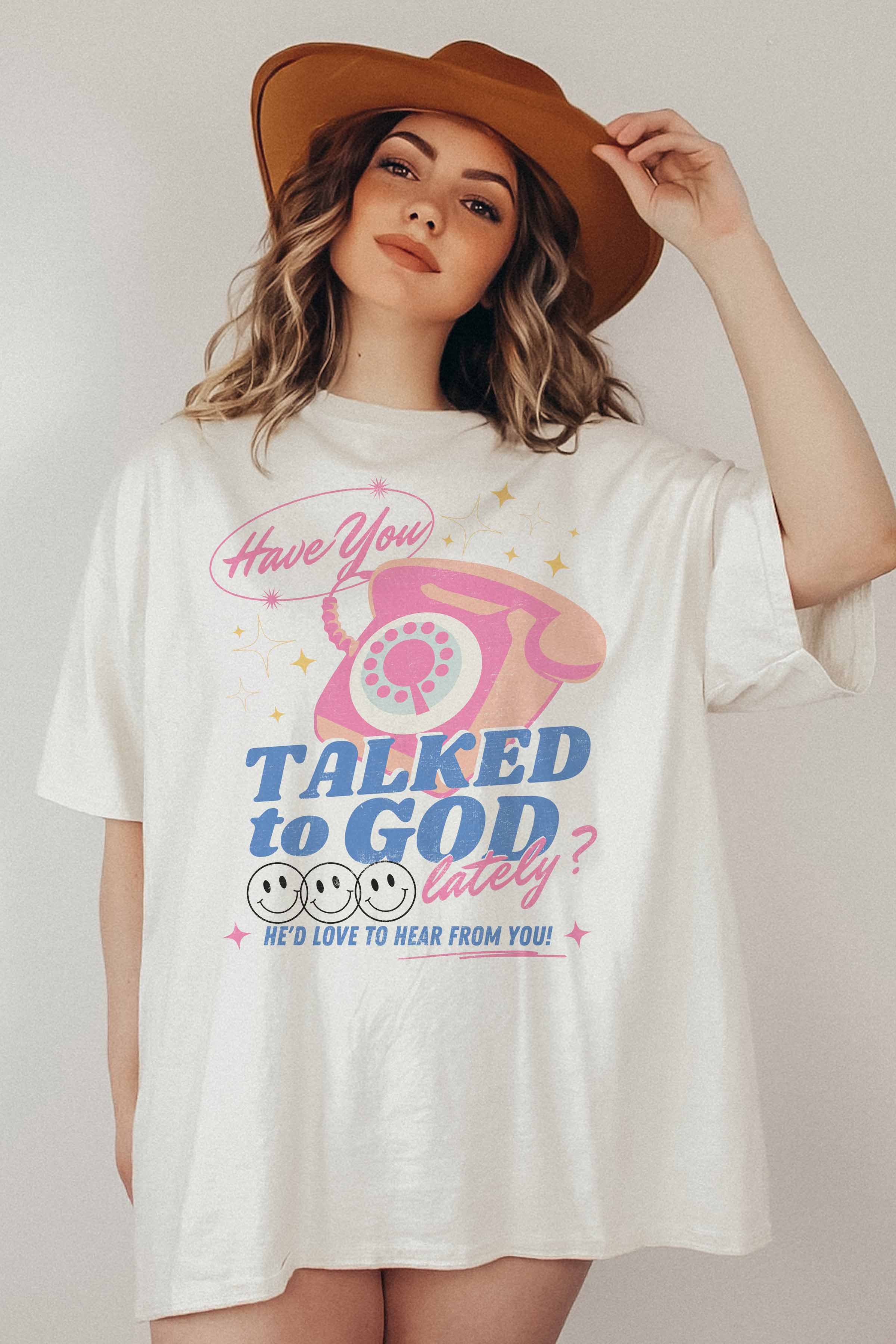 GOOD DAY STREET - Vendita all'ingrosso Tunica - Donna - [G1398X-OTS] -TALK TO GOD OVERSIZE - MAGLIETTA GRAFICA2