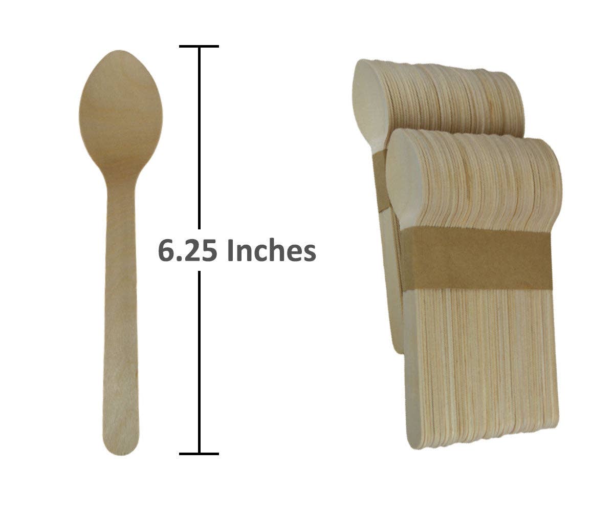 Green Marble Club - Wholesale Kitchen Spoon - Disposable Wooden Spoon - 50pc2