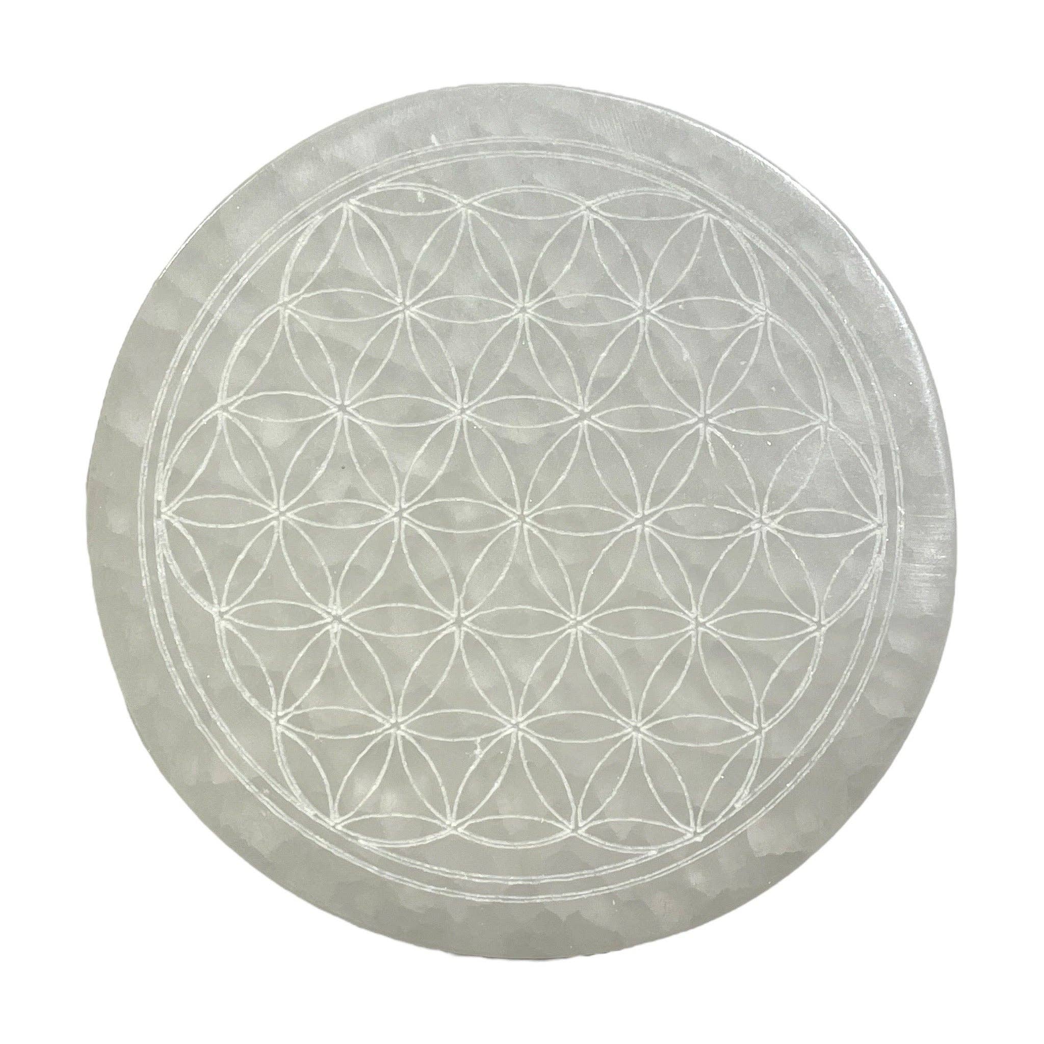 Foliesbijoux - Wholesale Spiritual Stone/Crystal - Selenite Flower of Life plaque0