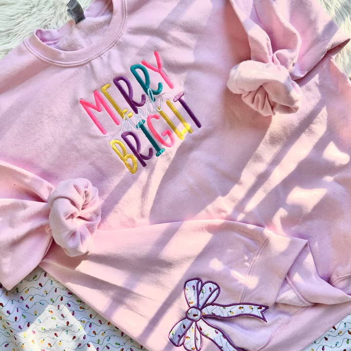 Sudadera de cuello redondo con coqueta lateral bordada Merry Bright para venta al por mayor de Crafty Pynk Scorpion