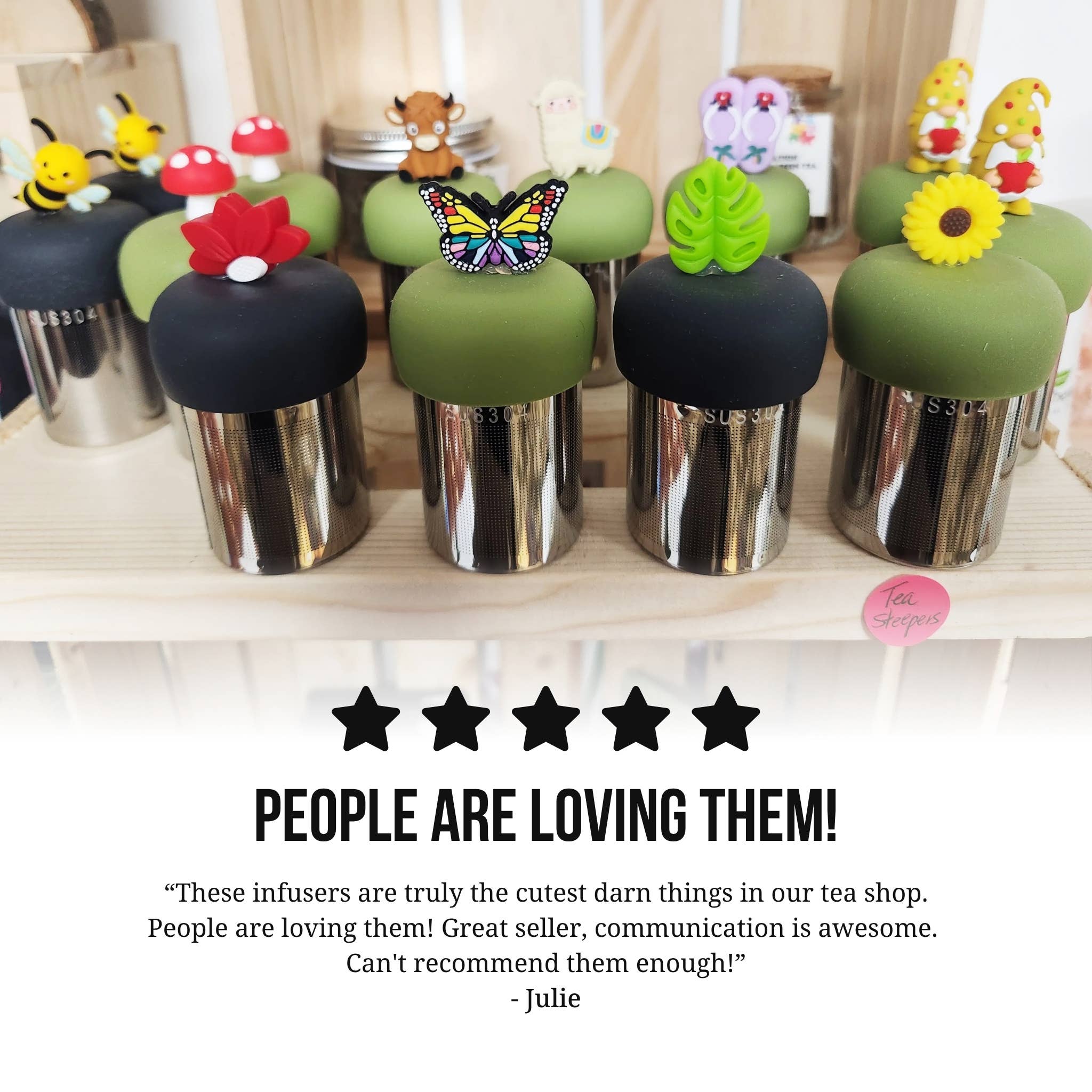 Float2infuse Tea Infuser – Großhandel Teesieb/-Infuser – Hexagon | schwimmender Teekessel | grüne Basis | Kräutermuster10