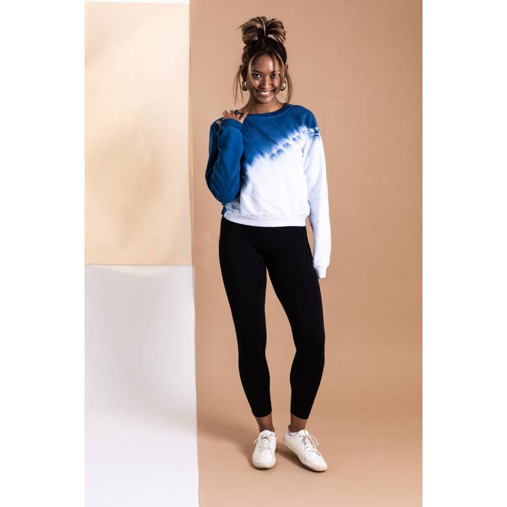 Moletom cortado de algodão orgânico em “meio a meio” por atacado de TJ Indigo Clothing Co.