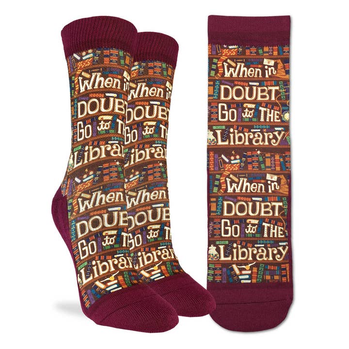Women's Go to the Library Socks for wholesale by Good Luck Sock