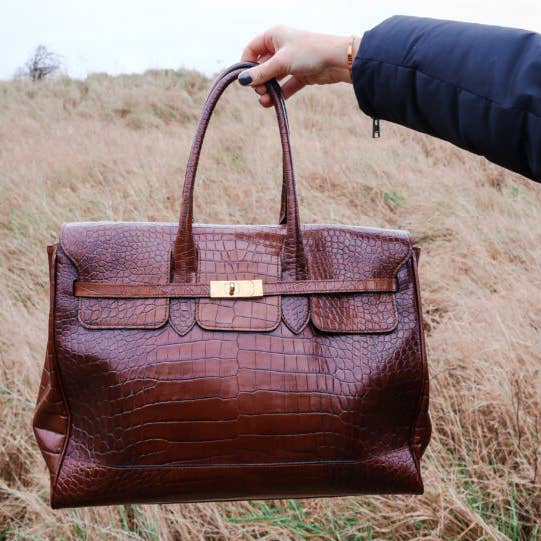 Sienna tidløs taske i krokopræget kvalitetslæder for engroshandel hos I Sette Giorni