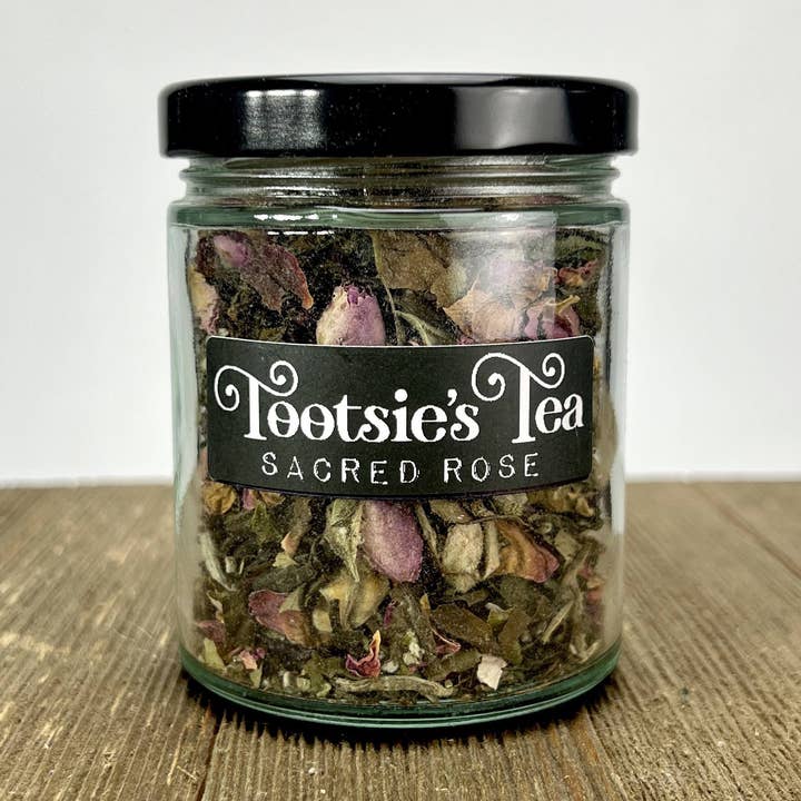 Sacred Rose Tea Jar for wholesale by Tootsie's Tea
