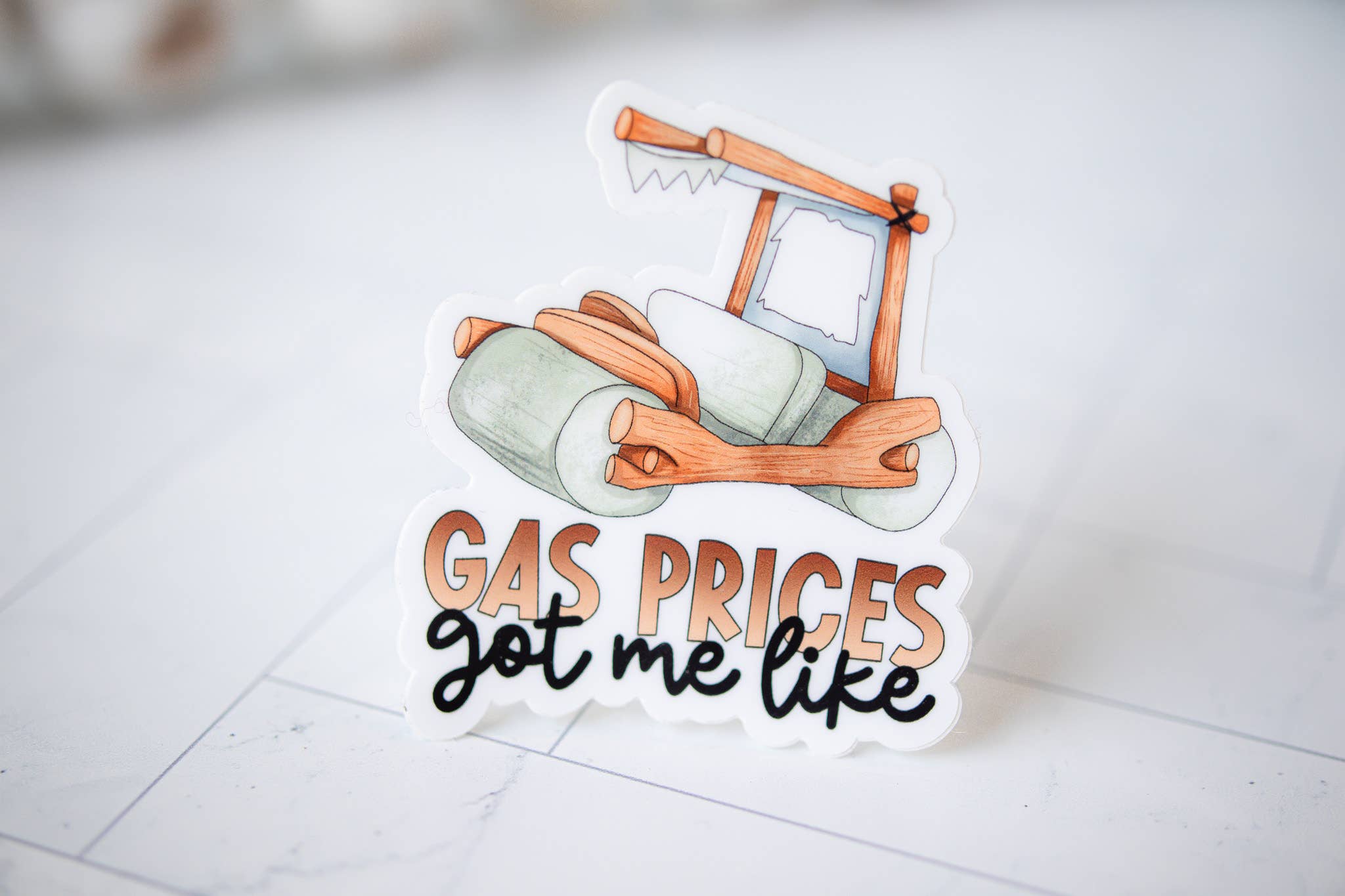 Savannah and James Co - Wholesale Sticker - Gas Prices Got Me Like, Vinyl Sticker, 3x3 in.2