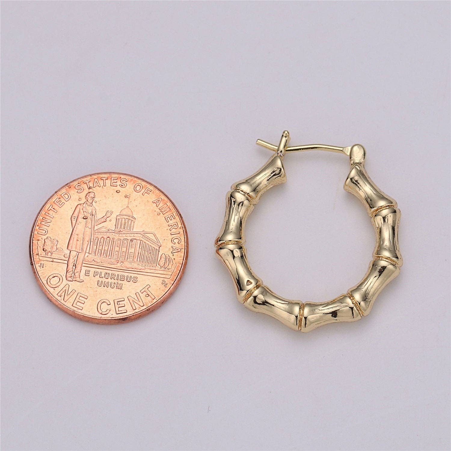 Aim Eternal – Engroshandel Hoops – 18k forgyldte bambus øreringe i hulring K0012