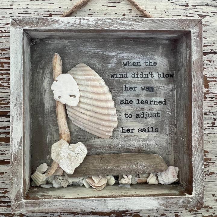 UnfiniSHEd - Wholesale Sign - Sailboat Shell Art, Beach Sign,Choose saying 7