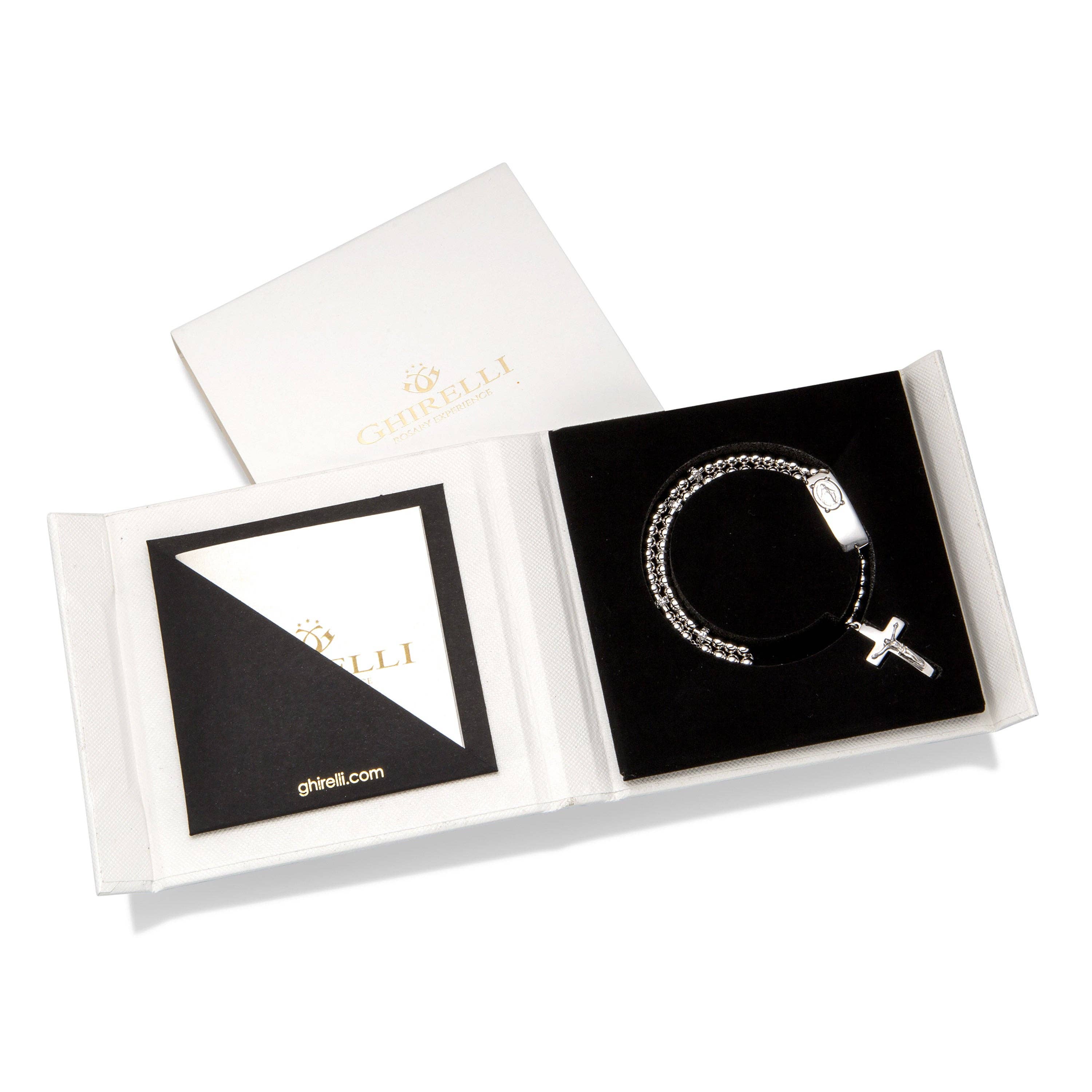 Ghirelli Rosaries – Engroshandel Bedehalskæde – Magnificat Rosalet® - Rundt Sterling Sølv & Pave Pater Perler, Traditionel9