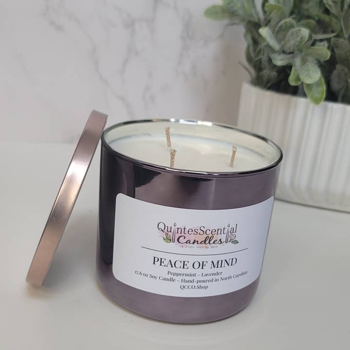 Peace of Mind Soy Candle for wholesale by QuintesScential Candles