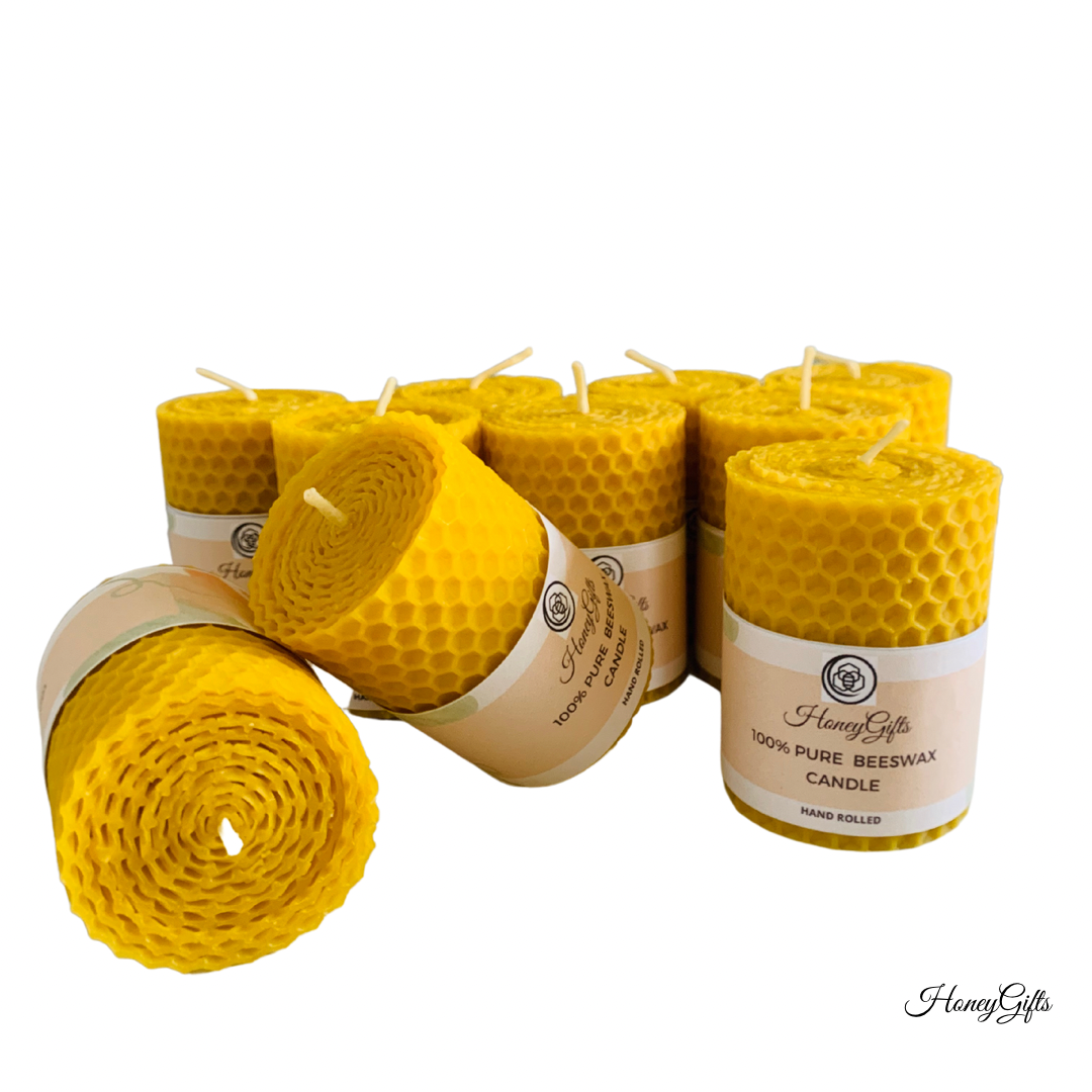 HoneyGifts - Wholesale Pillar Candle - 100% Pure hand rolled beeswax candles,  honey candles3