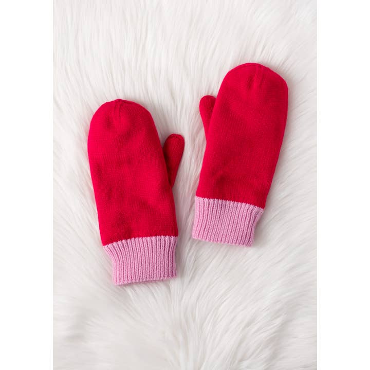 Panache Apparel Co. - Wholesale Mittens - Women's - Red & Pink Knit Mittens
