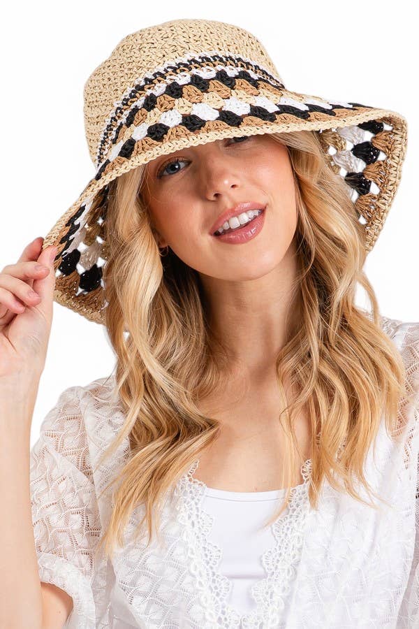 Artini Accessories - Wholesale Bucket Hat - Women's - Pattern Crochet Bucket Hat