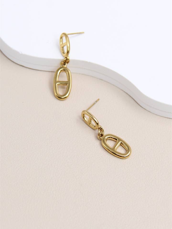 Modern Gold Stainless Steel Earrings for wholesale by BELLISSIMA BIJOUX