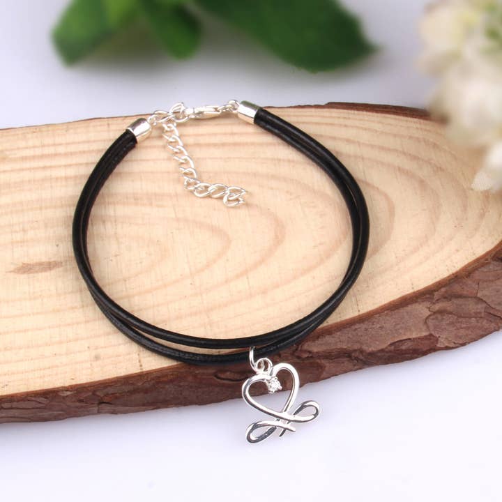 Pulsera cuero plata para venta al por mayor de My Olivia