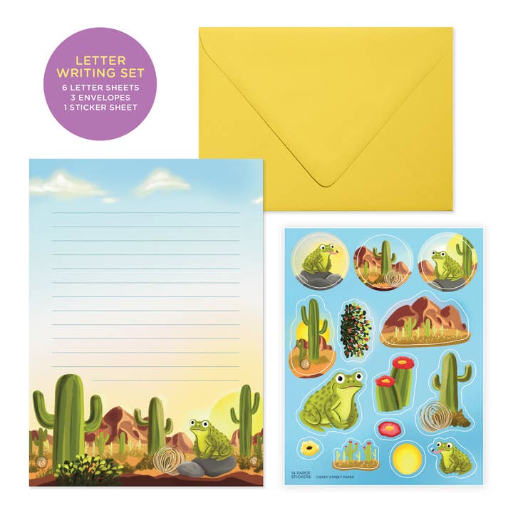 Frog Desert Sunrise Letter Writing Set for wholesale by Grey Street Paper