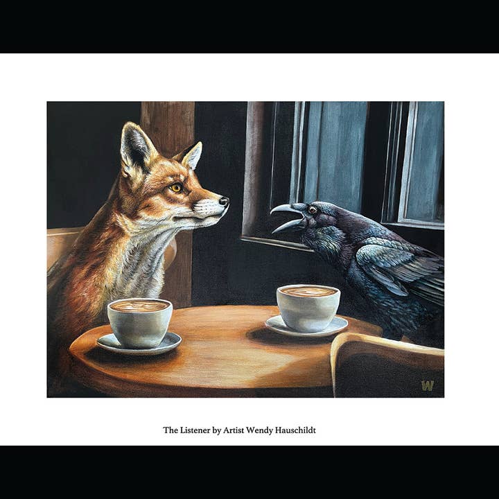 11x14 print - The Listener for wholesale by Coffeehouse Animals