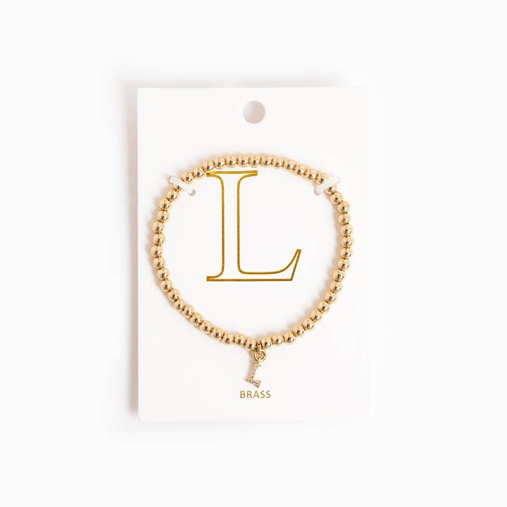 Sessori - Wholesale Charm/Dangle Bracelet - CZ Pave Letter Initial Stretch Bracelet27