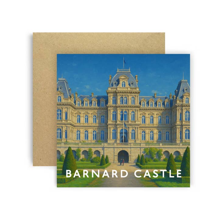 Barnard Castle Whimsical Card Scene for wholesale by Huxters