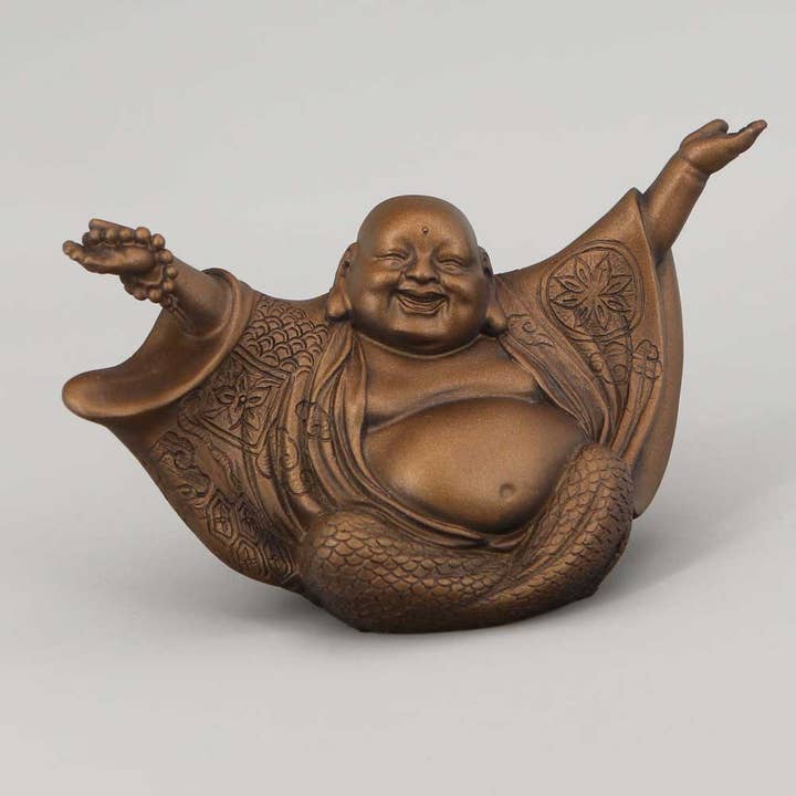 Buddha Groove - Wholesale Decorative Figurine - Welcoming Cheering Happy Buddha Statue