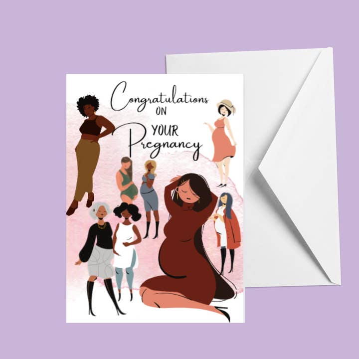 Pregnant Fashionista Greeting Card for wholesale by Betty J
