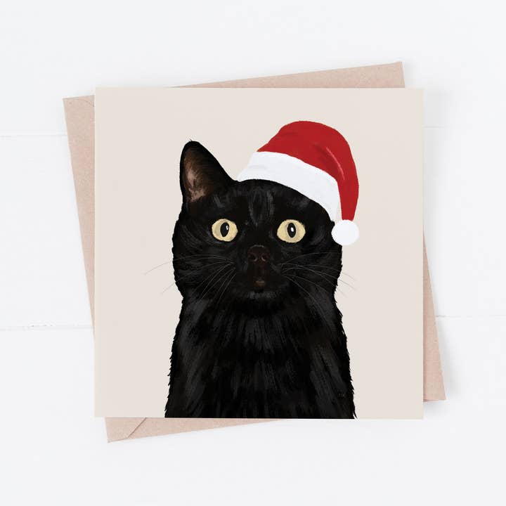 Black Cat Weihnachtskarte für den Großhandel von Richarts Designs