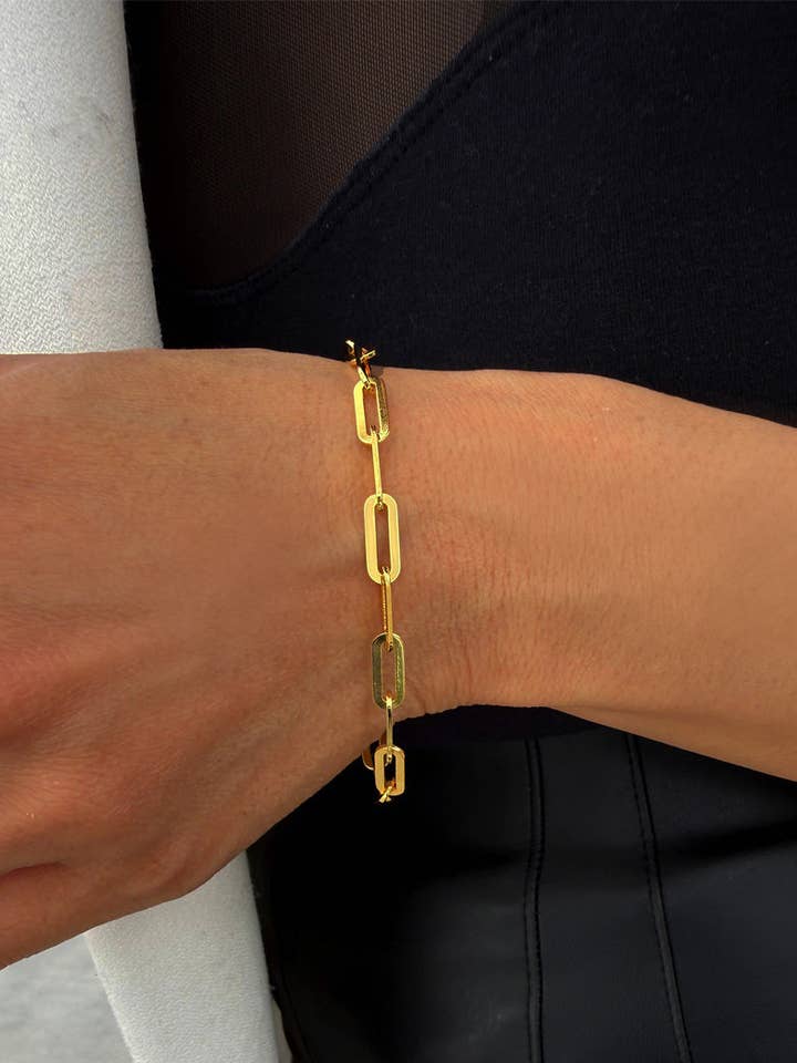 ESSENTIAL Mittleres Armband mit Kettengliedern | 18K Vergoldung für den Großhandel von Sonia Hou Jewelry