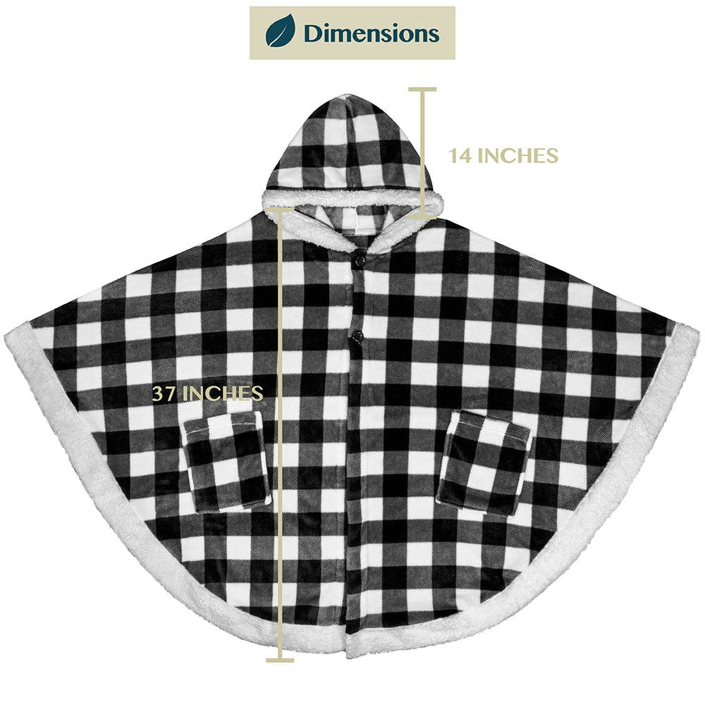 Pavilia – wholesale Poncho – Women's – Angel Wrap Hoodie Sherpa Poncho Blanket108