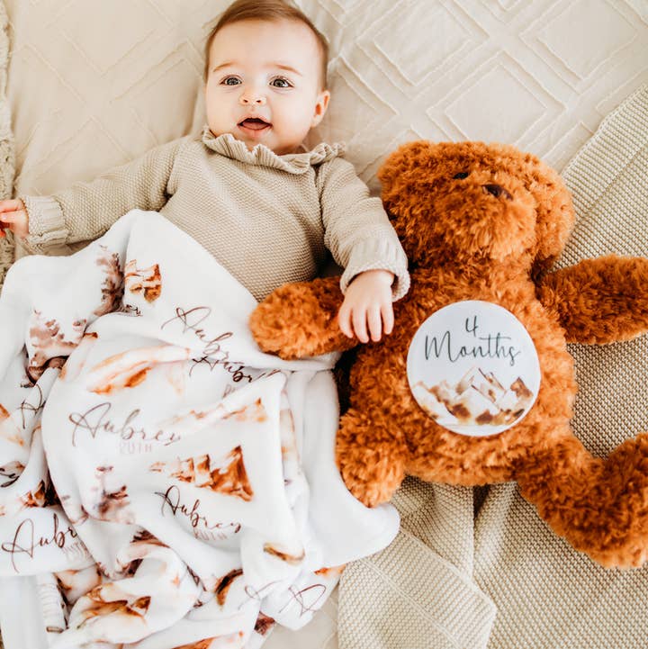 Grow With Me Baby Co - Wholesale Stuffed/Plush Toy - Kids & Baby - Monthly Milestone Discs, Bear Stuffed Animal4