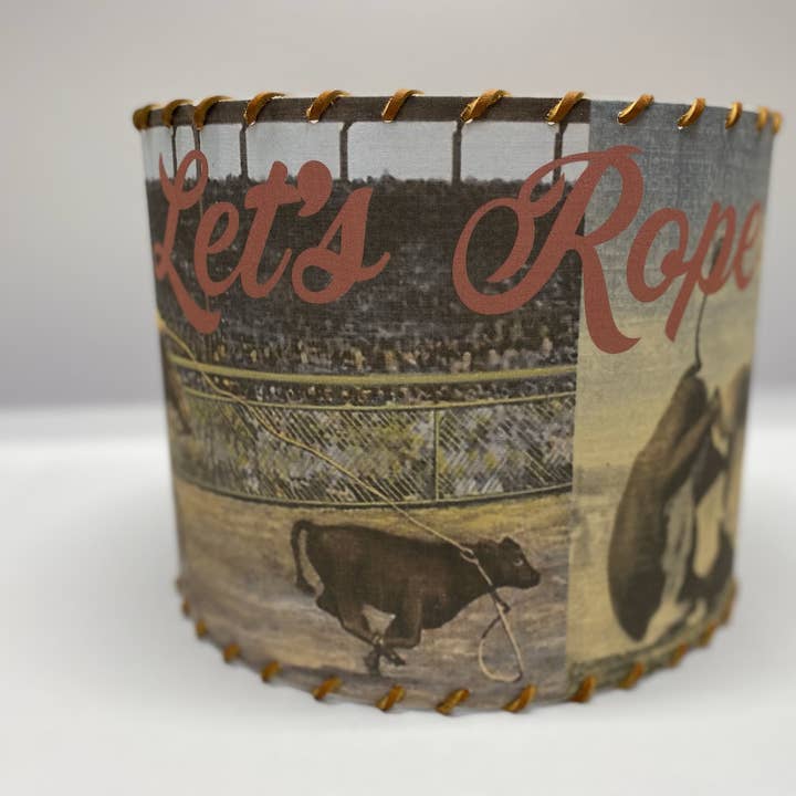 Red Dirt Ranch Clothing Company - Wholesale Lamp Shade - Lampshade Let's Rope Calf Roper 8-inch Small