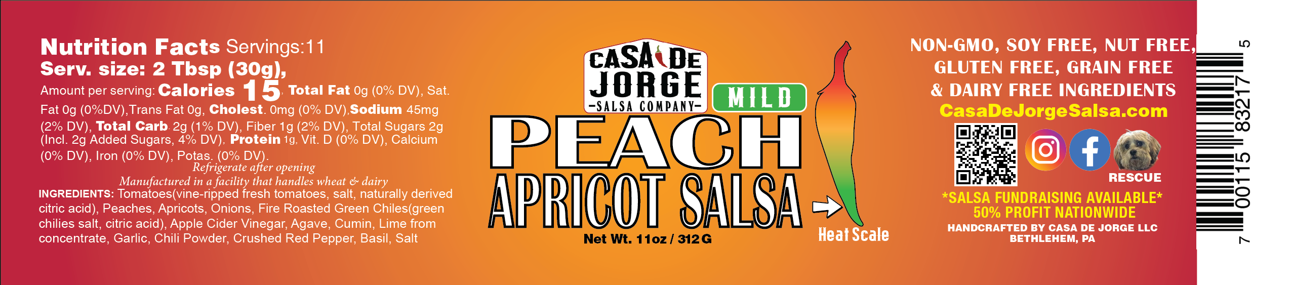 Casa De Jorge Salsa - Wholesale Salsa - Peach Apricot Salsa1